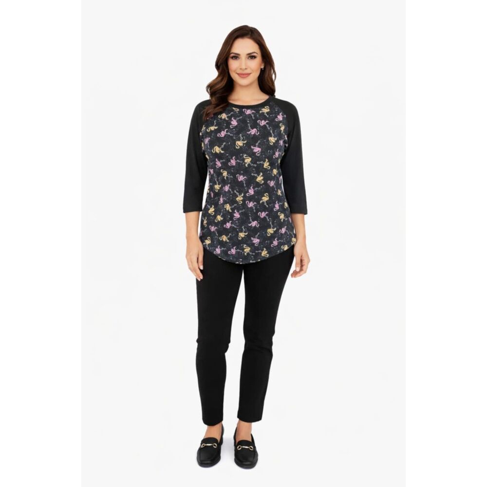LULAROE Flamingo 3/4 length sleeve shirt top WOMEN'S WOMAN'S EXTRA SMALL